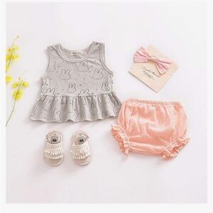 Peach Ruffled Baby Bloomers